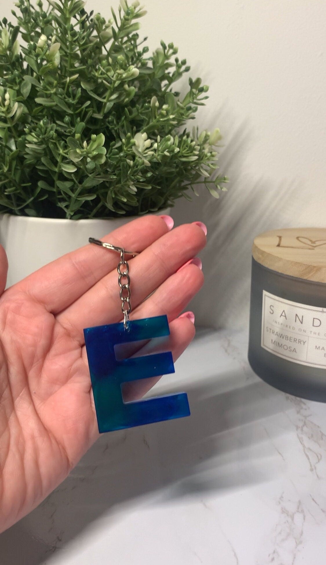 Letter Keyring / Keychain - Colour (Availble in Blue and Green)