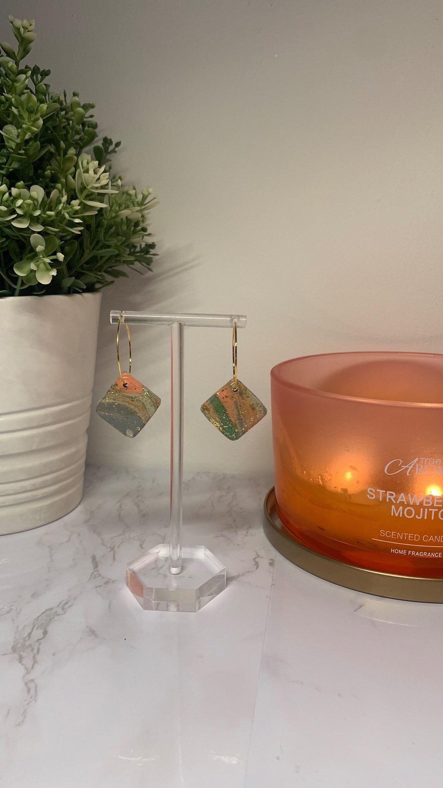 Polymer Clay Earrings - Medium Earrings (Available in a Range of Colours, Shapes and Glitters / Foils)