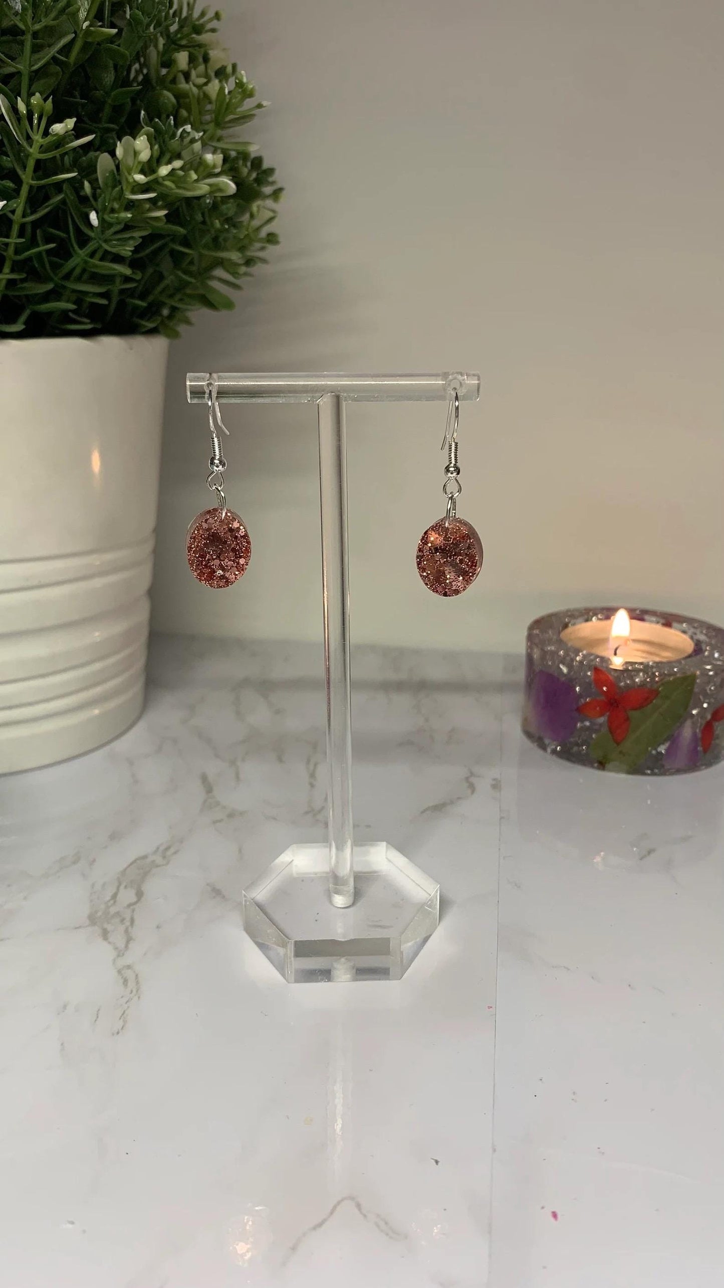 Small Earrings - With Glitter in a Range of Shapes