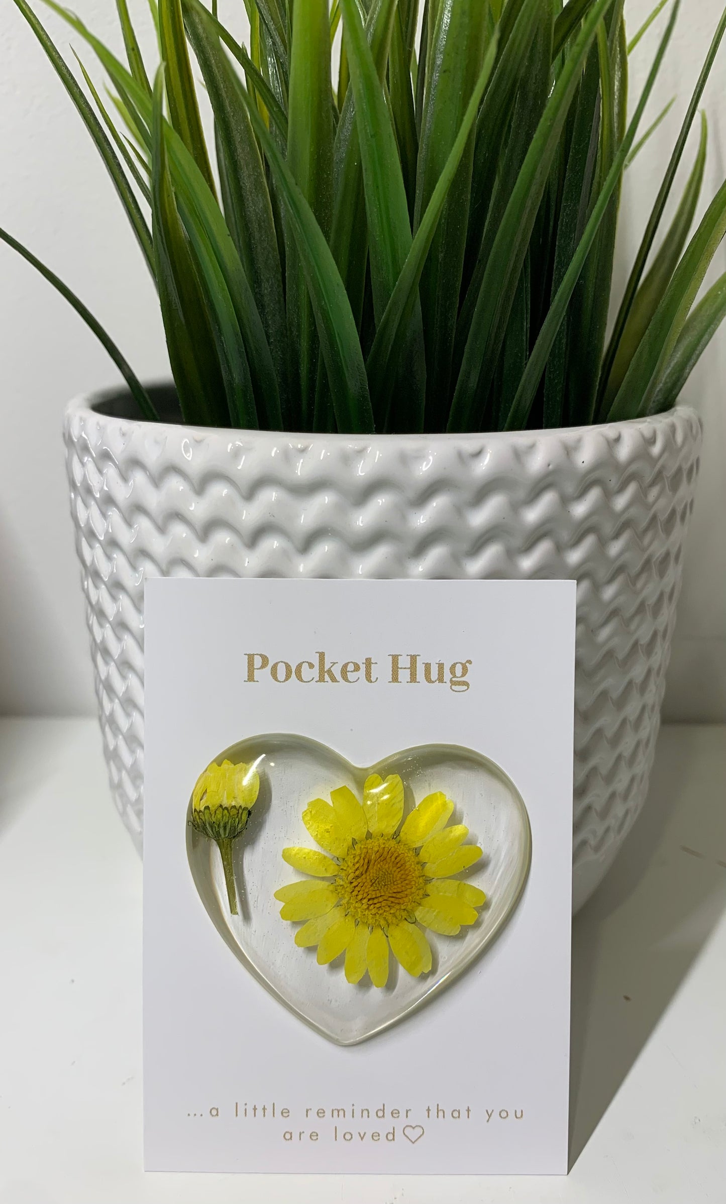 Pocket Hug / Heart (Real Flowers with a Range of Colours Available)