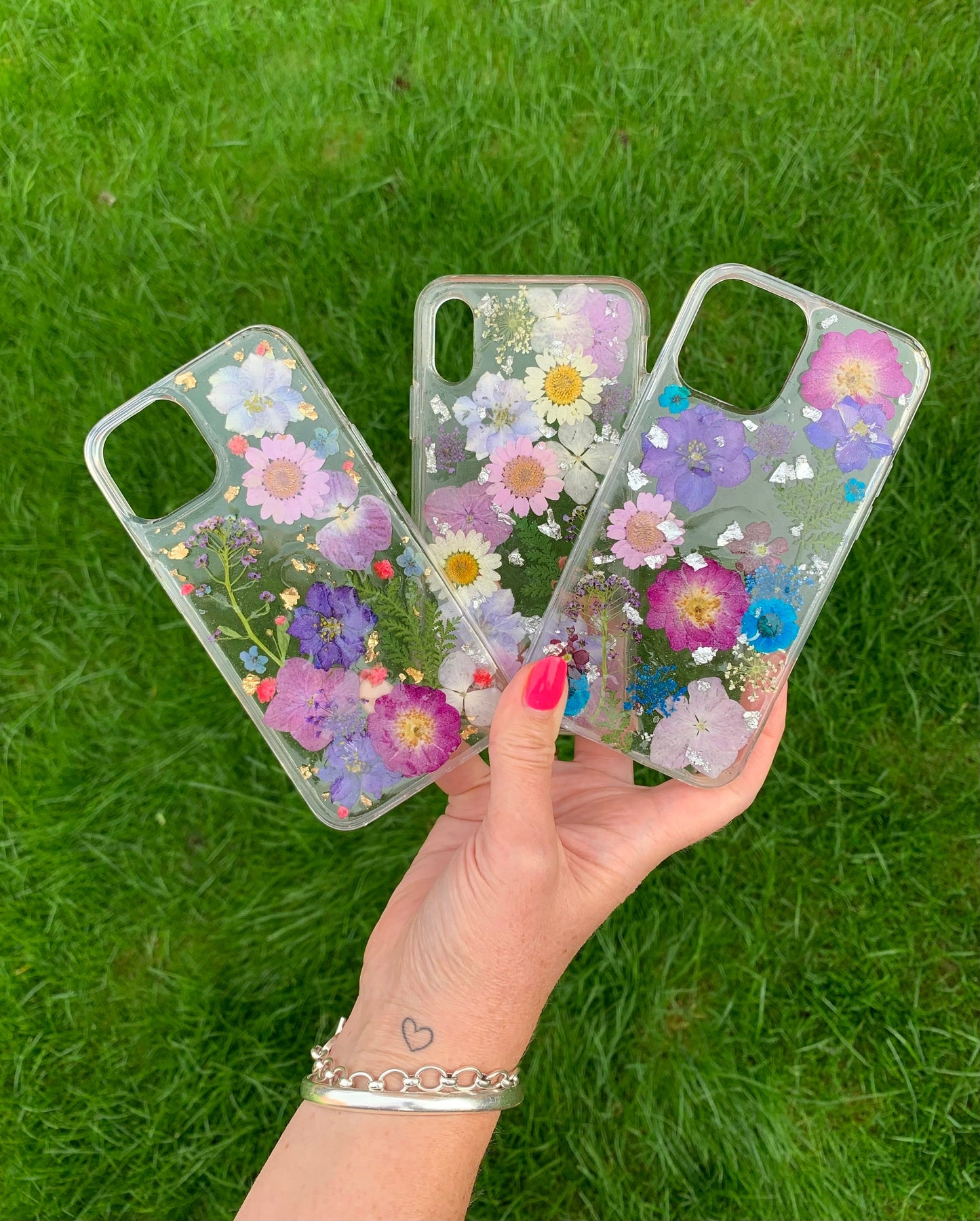 Personalised Pressed Flower Phone Case with Silver or Gold Foil