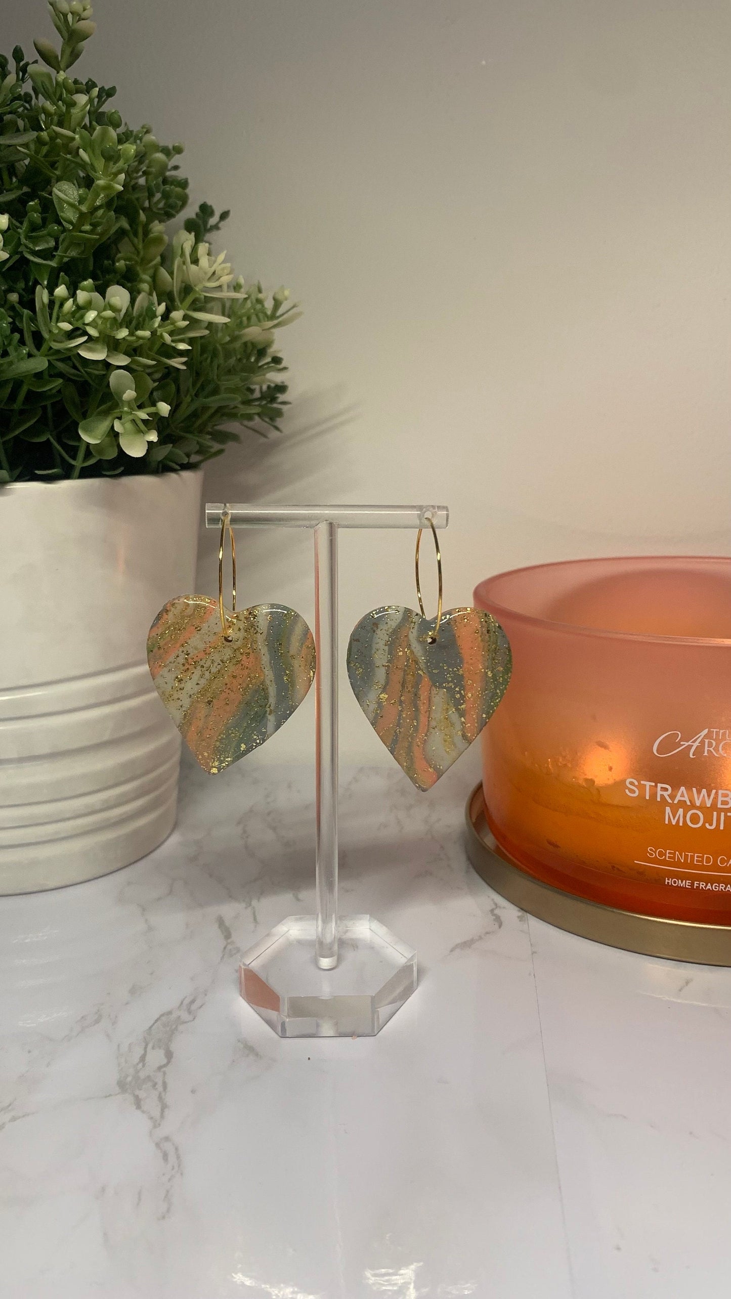 Polymer Clay Earrings - Large Earrings (Available in a Range of Colours, Shapes and Glitters / Foils)