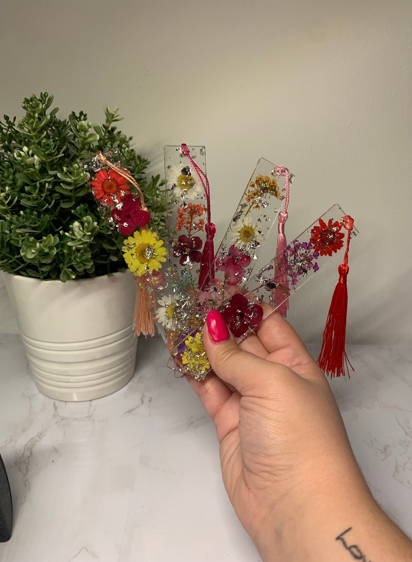Bookmark with Pressed Flowers