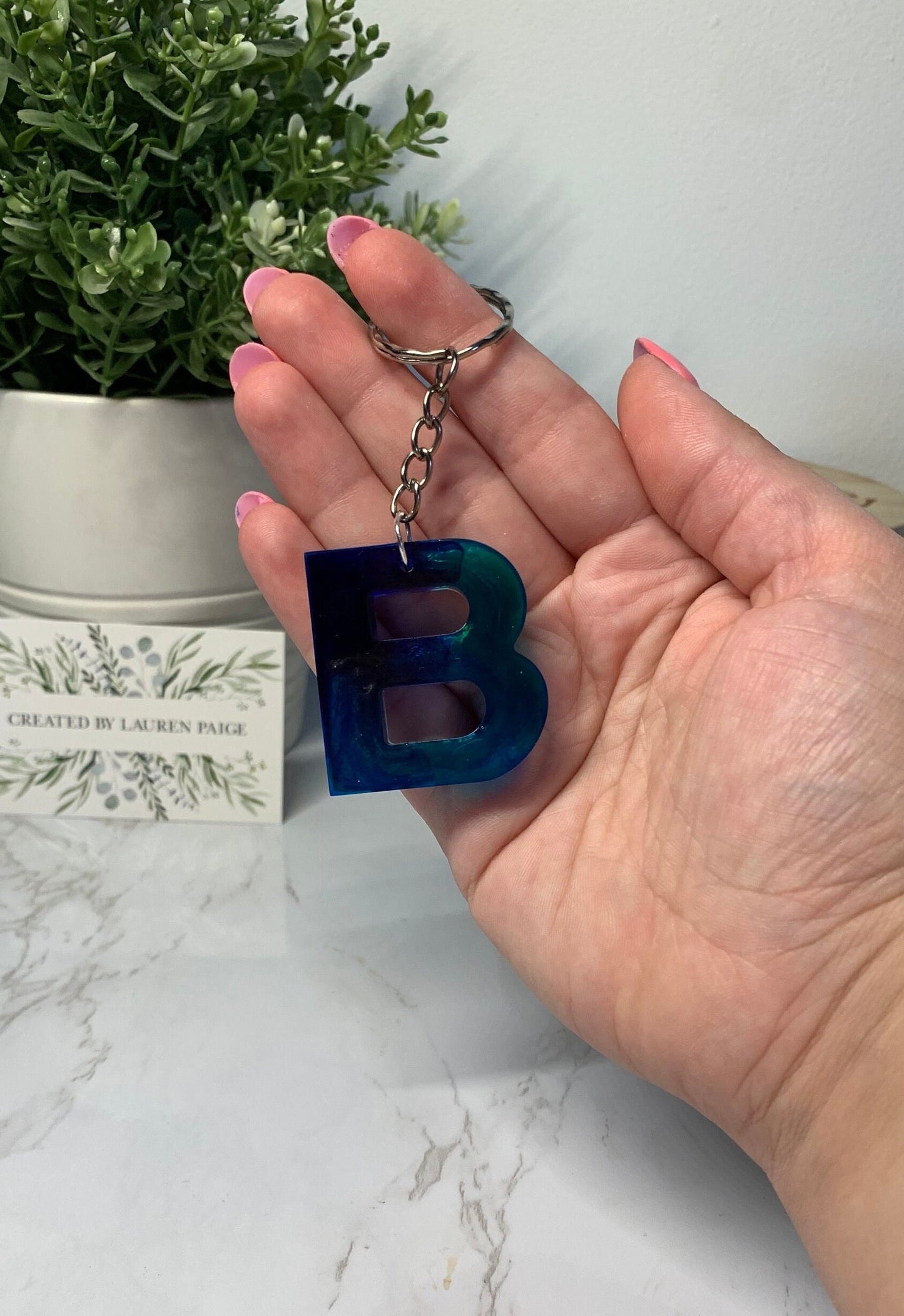 Letter Keyring / Keychain - Colour (Availble in Blue and Green)