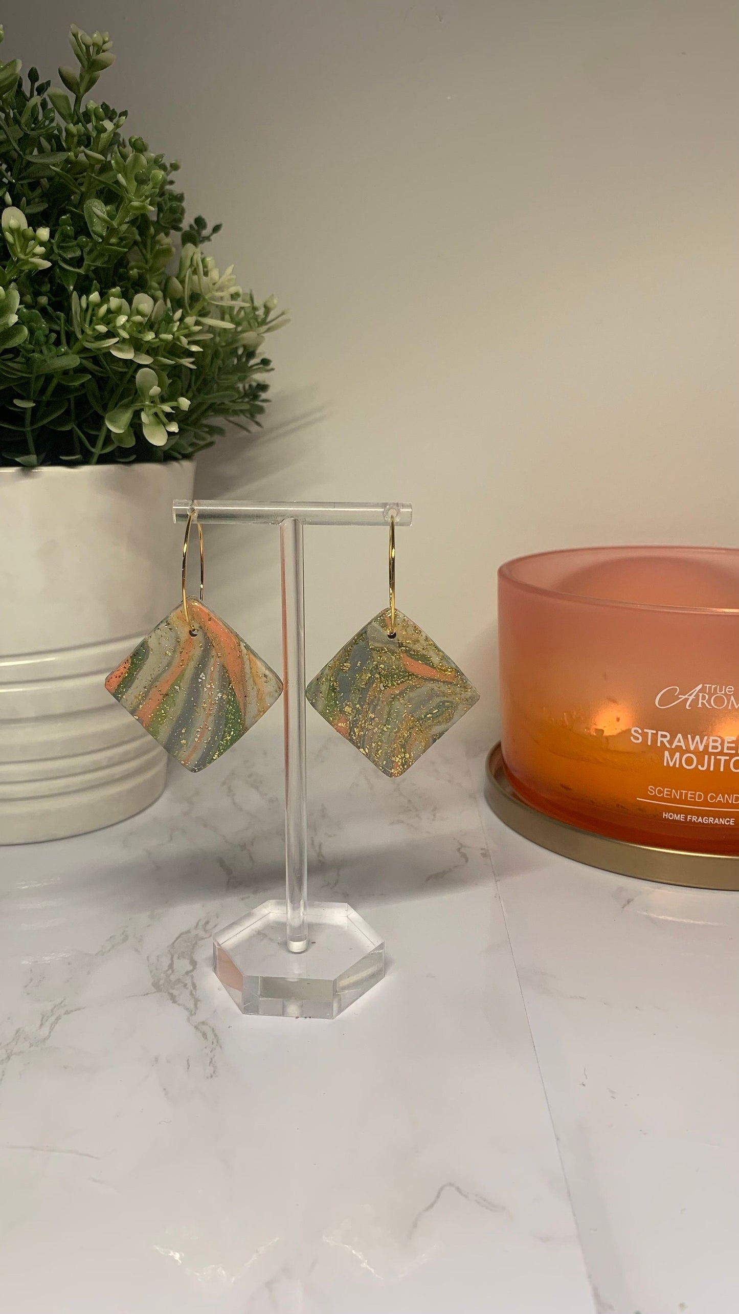 Polymer Clay Earrings - Large Earrings (Available in a Range of Colours, Shapes and Glitters / Foils)