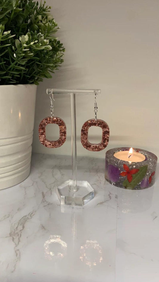 Large Earrings - with Glitter in a Range of Shapes
