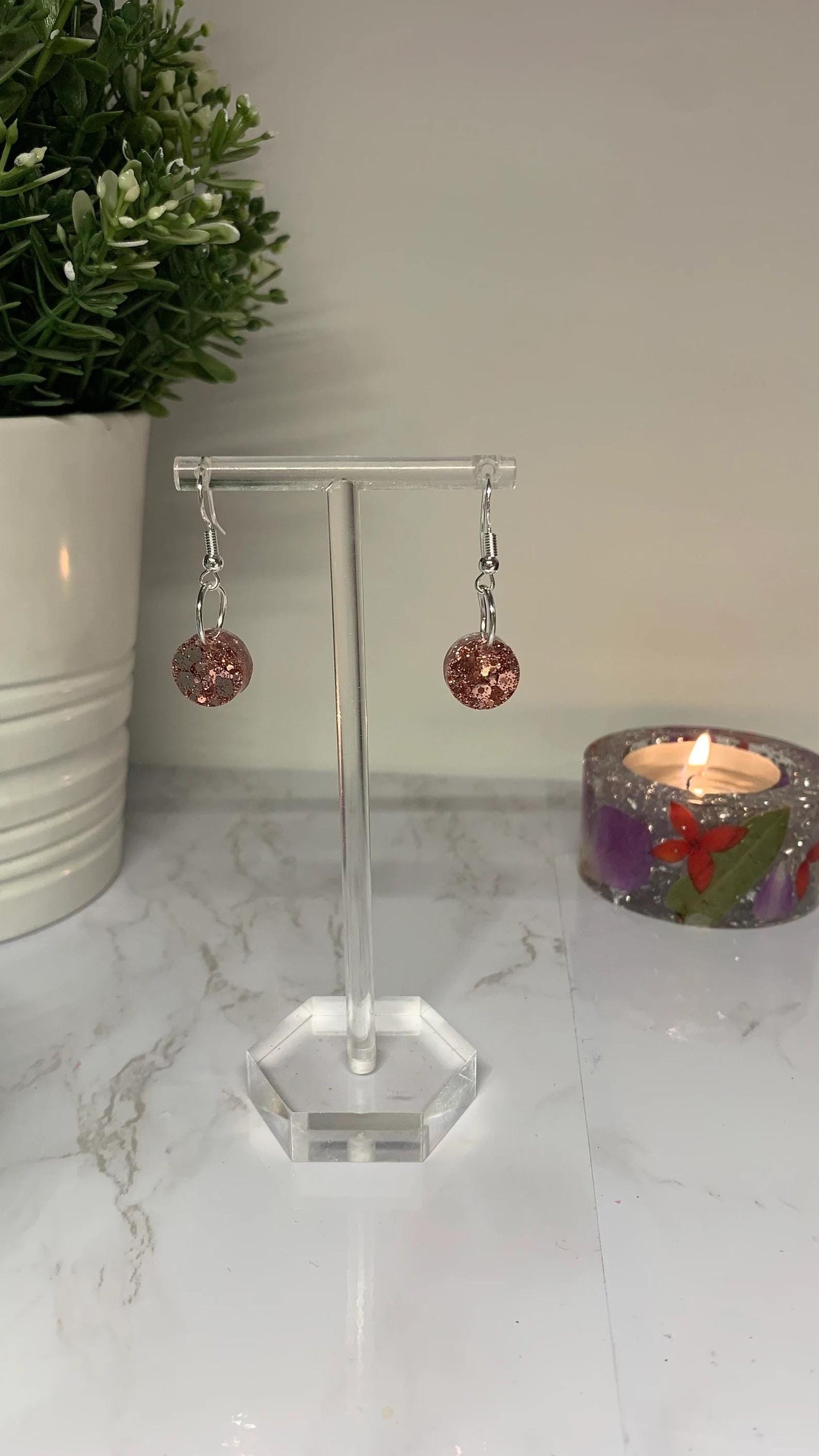 Small Earrings - With Glitter in a Range of Shapes