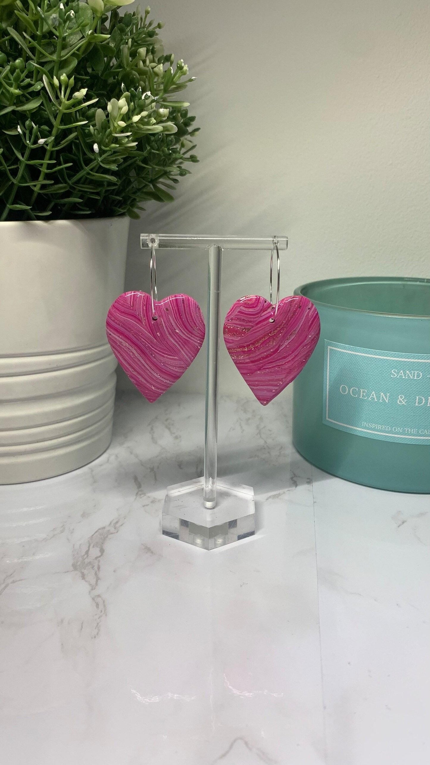 Polymer Clay Earrings - Large Earrings (Available in a Range of Colours, Shapes and Glitters / Foils)