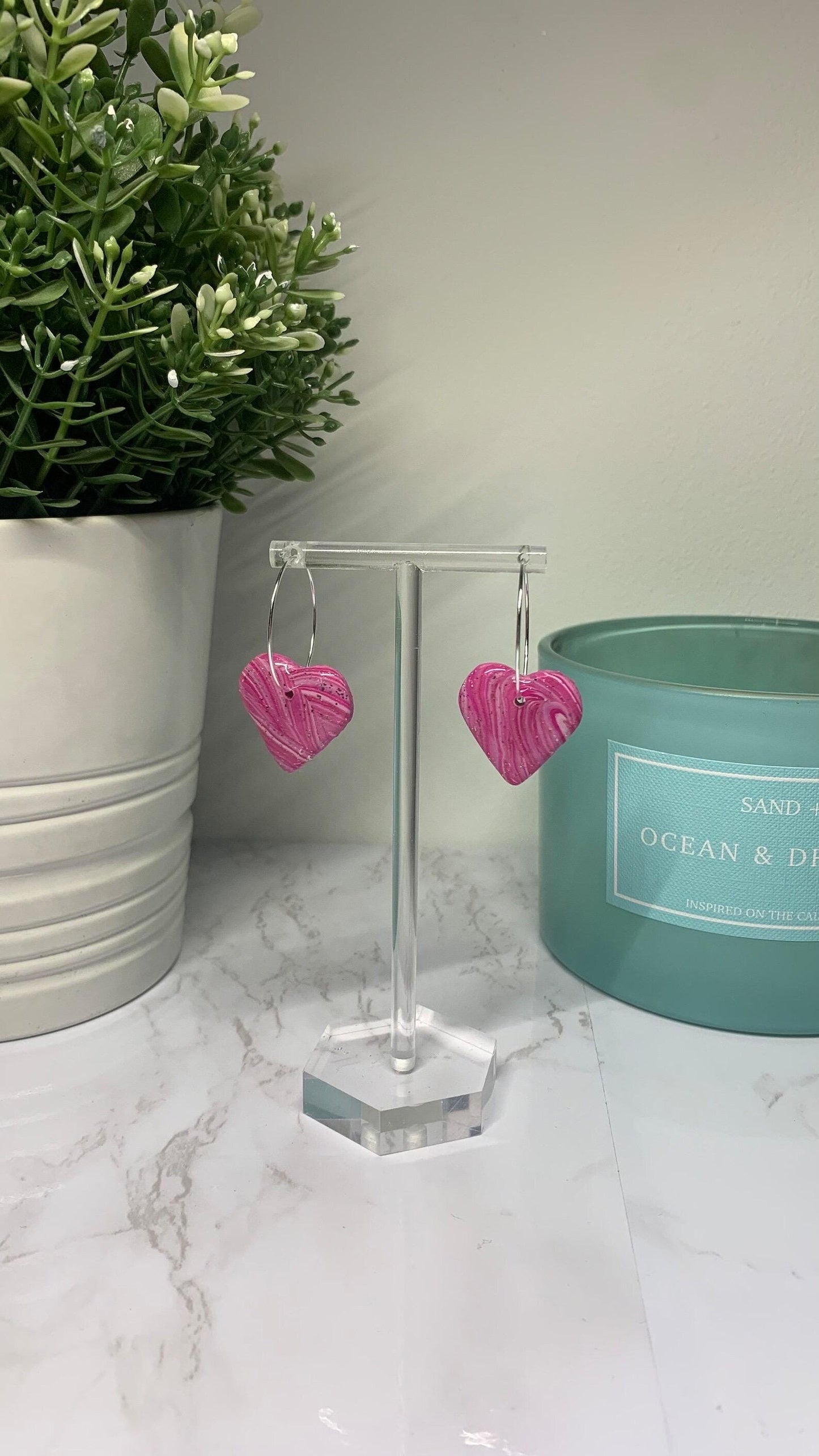 Polymer Clay Earrings - Medium Earrings (Available in a Range of Colours, Shapes and Glitters / Foils)